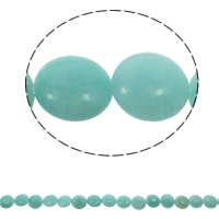 Aquamarin Perlen, flache Runde, natürlich, März Birthstone, 16x6mm, Bohrung:ca. 1.5mm, Länge:ca. 15.3 ZollInch, ca. 25PCs/Strang, verkauft von Strang