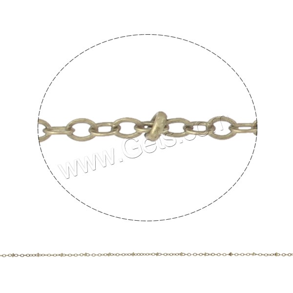 真鍮製の卵形のチェーン, 銅, ハンドメイド, 楕円形の鎖, 無色, カドミウムフリー, 1.8x2.5mm,2.5x0.8mm, 100M/ストランド, 売り手 ストランド