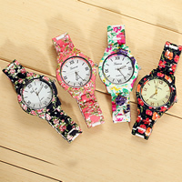 Women Wrist Watch, Acrylic, with Glass & Zinc Alloy, Chinese movement, platinum color plated & with flower pattern & for woman, 39mm, 17mm Approx 8.8 Inch 
