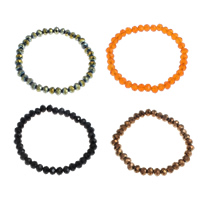 Kristall Armbänder, Rondell, facettierte, mehrere Farben vorhanden, 5x6mm, Länge:ca. 6 ZollInch, verkauft von Strang