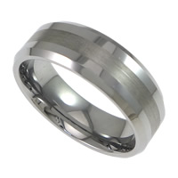 Men Stainless Steel Ring in Bulk, Tungsten Alloy, platinum color plated 8mm 