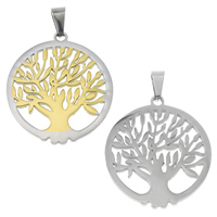Stainless Steel Pendants, Tree, plated, hollow Approx 