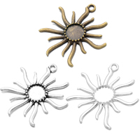 Zinc Alloy Pendant Cabochon Setting, Flower, plated Approx 3.1mm, Inner Approx 12mm 