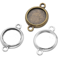 Zinc Alloy Connector Setting, Flat Round, plated, 1/1 loop Approx 2.6mm, Inner Approx 14mm 
