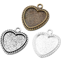 Zinc Alloy Pendant Cabochon Setting, Heart, plated Approx 2.45mm, Inner Approx 16mm 