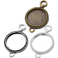 Zinc Alloy Pendant Cabochon Setting, Flat Round, plated, with loop Approx 4.5mm,3.1mm, Inner Approx 20mm 