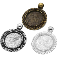Zinc Alloy Pendant Cabochon Setting, Flat Round, plated Approx 4mm, Inner Approx 20mm 