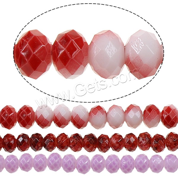 Perles de cristal rondelle, normes différentes pour le choix & facettes & deux tons, plus de couleurs à choisir, Trou:Environ 1mm, Longueur:Environ 16 pouce, Vendu par brin
