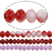 Perles de cristal rondelle, normes différentes pour le choix & facettes & deux tons, plus de couleurs à choisir Environ 1mm Environ 16 pouce, Vendu par brin