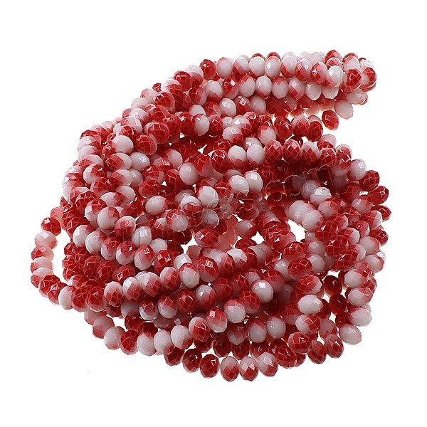 Rondelle Crystal Beads, different size for choice & faceted & two tone, more colors for choice, Hole:Approx 1mm, Length:Approx 16 Inch, Sold By Strand