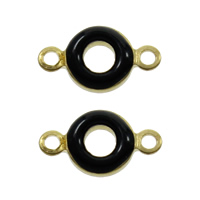 Enamel Brass Connector, Donut, plated, 1/1 loop nickel, lead & cadmium free Approx 2mm 