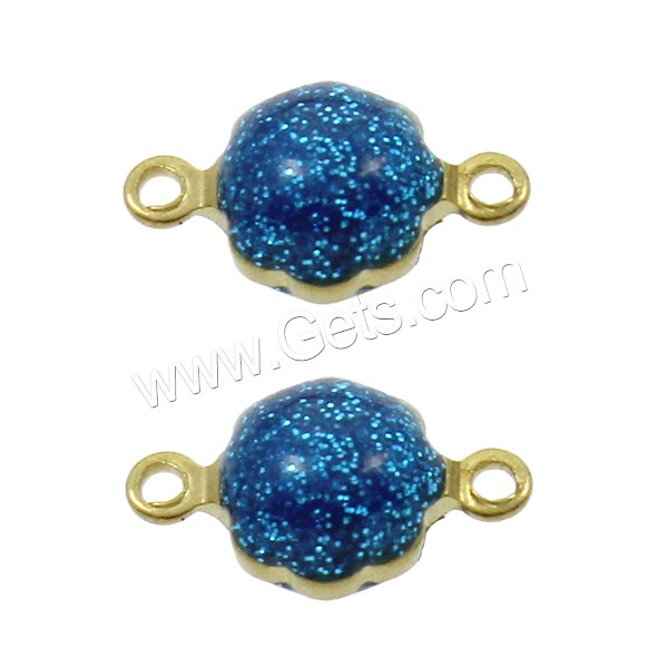 Enamel Brass Connector, Flower, plated, 1/1 loop & colorful powder, more colors for choice, nickel, lead & cadmium free, 12x7x5mm, Hole:Approx 1mm, Sold By PC