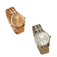 Women Wrist Watch, Stainless Steel, with Glass, Chinese movement, plated, for woman & with rhinestone 14mm Approx 8.7 Inch 