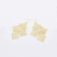 Zinc Alloy Drop Earring, gold color plated, hollow 