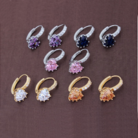 Zinc Alloy Leverback Earring, with Crystal, plated, faceted & with rhinestone 