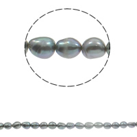 Perles nacres baroques de culture d'eau douce , perle d'eau douce cultivée, gris, Niveau AA, 8-9mm Environ 0.8mm Environ 15.3 pouce, Vendu par brin