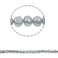 Perles nacres baroques de culture d'eau douce , perle d'eau douce cultivée, gris, Niveau AA, 9-10mm Environ 0.8mm Environ 15.3 pouce, Vendu par brin