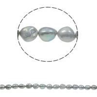 Perles nacres baroques de culture d'eau douce , perle d'eau douce cultivée, gris, Niveau AA, 11-12mm Environ 0.8mm Environ 15.3 pouce, Vendu par brin