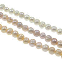 Baroque Cultured Freshwater Pearl Beads, Potato, natural, with troll Grade AA, 9-10mm Approx 0.8mm Approx 15.3 Inch 