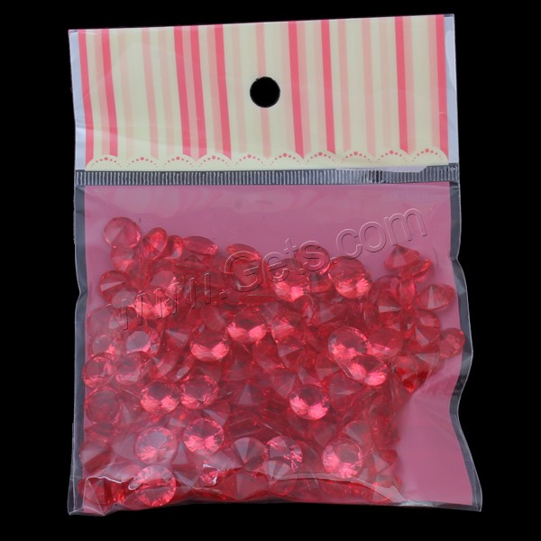 Translucent Resin Cabochon, with OPP Bag, Diamond Shape, transparent & different size for choice & imitation cubic zirconia & rivoli back & faceted, red, Sold By Bag