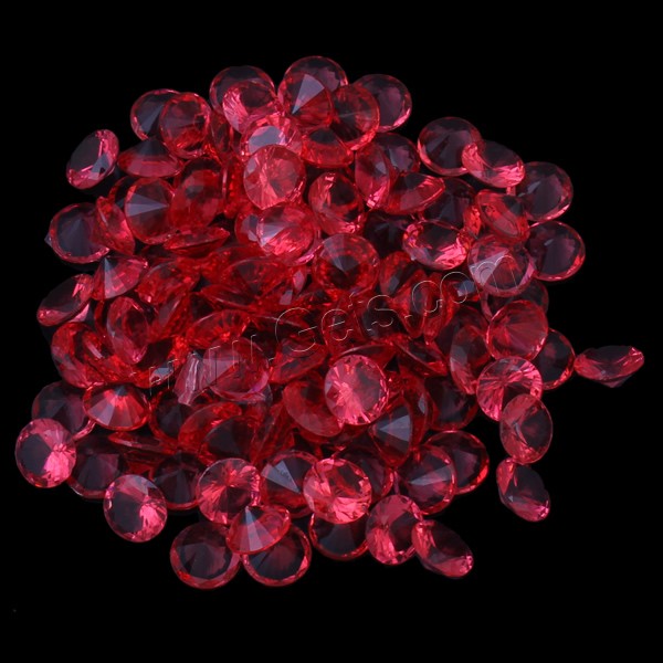 Cabujón de resina translúcida, con OPP, Diamante, transparente & diverso tamaño para la opción & cubic circónio de imitación & espalda rivoli & facetas, Rojo, Vendido por Bolsa