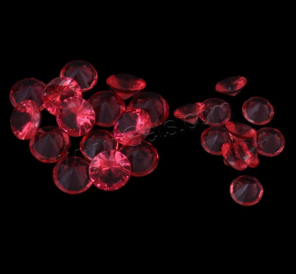 Cabujón de resina translúcida, con OPP, Diamante, transparente & diverso tamaño para la opción & cubic circónio de imitación & espalda rivoli & facetas, Rojo, Vendido por Bolsa