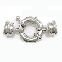 Brass Spring Ring Clasp, Donut, plated, with end cap Approx 7.5mm 