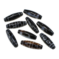 Натуральные тибетские бусины, тибетский агат, разнообразный, 11.5-13x35-38mm, отверстие:Приблизительно 2-3mm, продается PC