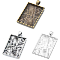 Zinc Alloy Pendant Cabochon Setting, Rectangle, plated Approx 4.52mm, Inner Approx 