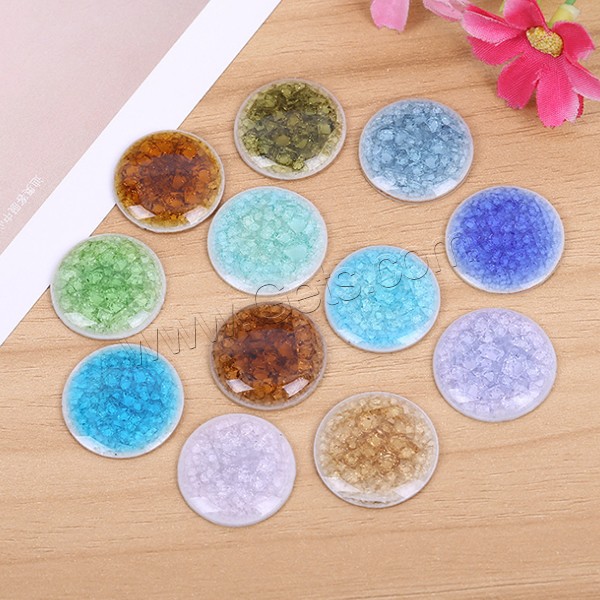 Porcelain Cabochon, Flat Round, different size for choice & flat back & crackle, mixed colors, Sold By PC