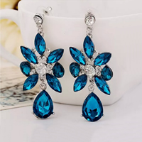 Crystal Rhinestone Earring, Zinc Alloy, with rubber earnut & Crystal, platinum color plated, faceted & with rhinestone 