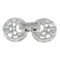 Brass Fold Over Clasp, platinum color plated, micro pave cubic zirconia, nickel, lead & cadmium free Approx 2-4mm 