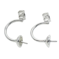 Brass Earring Component, platinum color plated, nickel, lead & cadmium free 