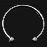 Brass Ball End Cuff Bangle, plated 3mm, 10mm, Inner Approx 59mm Approx 7.3 Inch 