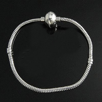 Brass European Bracelet Chain, plated 3mm, 4mm Approx 7.5 Inch 