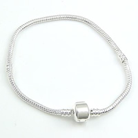Laiton European Bracelet chaîne, Placage, plus de couleurs à choisir, 3mm Environ 8 pouce, Vendu par brin