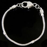 Laiton European Bracelet chaîne, Placage, plus de couleurs à choisir, 3mm, 4.3mm Environ 6.5 pouce, Vendu par brin