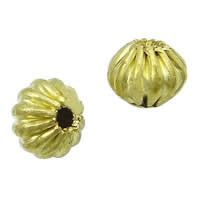 perles de cuivre en jaune, laiton, lanterne, Placage, ondulé, plus de couleurs à choisir Environ 1mm Vendu par sac