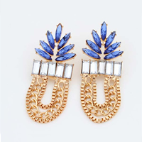 Fashion Statement Earring, Zinc Alloy, with Crystal, gold color plated 