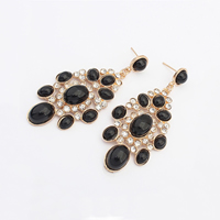 Fashion Statement Earring, Zinc Alloy, with Resin, gold color plated, with rhinestone 