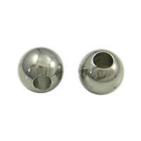 Edelstahl halb gebohrt Perlen, 201 Edelstahl, rund, halbgebohrt, keine, 10mm, Bohrung:ca. 4mm, verkauft von PC