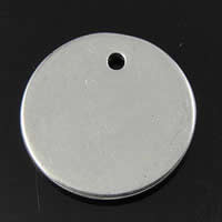 Stainless Steel Tag Charm, Flat Round, Customized, original color Approx 0.8mm 