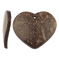 Coconut Pendants, Coco, Heart, natural, original color Approx 3mm 