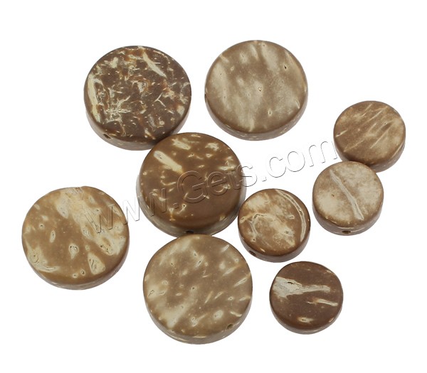 Perles de coco, noix de coco, Plat rond, naturel, normes différentes pour le choix, couleur originale, Trou:Environ 0.5mm, 1000PC/sac, Vendu par sac