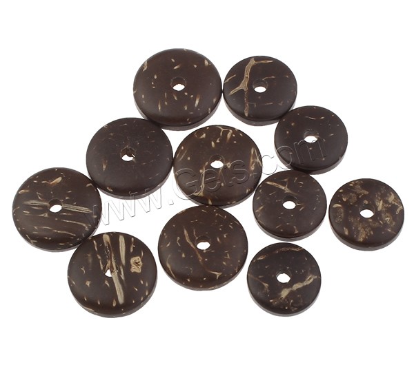 Coconut Beads, Coco, Flat Round, natural, different size for choice, original color, Hole:Approx 2mm, 1000PCs/Bag, Sold By Bag