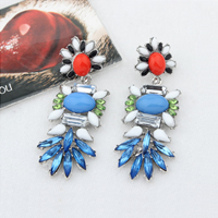 Fashion Statement Earring, Zinc Alloy, with Crystal & Resin & Acrylic, silver color plated, faceted 