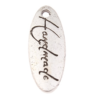 Zinc Alloy Message Pendants, Flat Oval, antique silver color plated, matte, nickel, lead & cadmium free Approx 0.5mm 