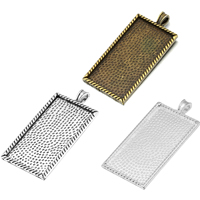 Zinc Alloy Pendant Cabochon Setting, Rectangle, plated Approx 4.6mm, Inner Approx 