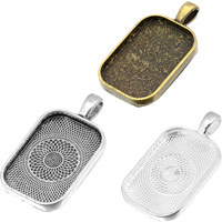 Zinc Alloy Pendant Cabochon Setting, Rectangle, plated Approx 4.5mm, Inner Approx 