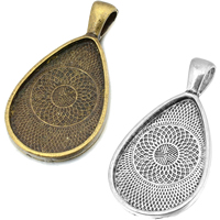 Zinc Alloy Pendant Cabochon Setting, Teardrop, plated Approx 5.3mm, Inner Approx 